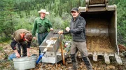 Benni Macherey, Andrew Illingworth and Andreas Macherey are doing a cleanout on a gold field in the Yukon Territory, Canada. Benni Macherey, Andrew Illingworth and Andreas Macherey are doing a cleanout on a gold field in the Yukon Territory, Canada.