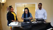 Egypt Sherrod, Steven Bailey and Simone Bailey take part in a design meeting, as seen on Married to Real Estate, Season 3.