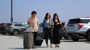 Monica Durazo in the parking lot of the airport with her daughter, Alyssa Durazo-Frescas, and her mother, Patty Botosan.