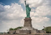 The Statue of Liberty from ferry boat, New York, USA. The Statue of Liberty from ferry boat, New York, USA.
