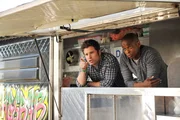 PSYCH -- "Shawn and Gus Truck Things Up" Episode 807 -- Pictured: (l-r) James Roday as Shawn Spencer, Dule Hill as Gus Guster
