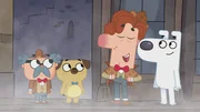 Endlich haben sich Dog, Puck, Dr. Watson und Holmes gefunden. Aber wo ist der Hut? Endlich haben sich Dog, Puck, Dr. Watson und Holmes gefunden. Aber wo ist der Hut?