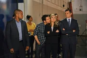 PSYCH -- "Cloudy With A Chance of Improvement" Episode 803 -- Pictured: (l-r) Dule Hill as Gus Guster, James Roday as Shawn Spencer, Maggie Lawson as Juliet O'Hara, Tim Omundson as Carlton Lassiter