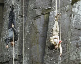 L-R: Terry Sheridan (Gerard Butler) , Lara Croft (Angelina Jolie)
