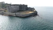 An aerial view of Hashima Island, Japan, as seen on Travel Channel's Legendary Locations.