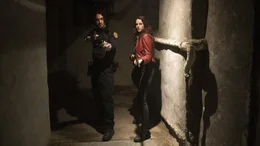 l-r: Leon S. Kennedy (Avan Jogia), Claire Redfield (Kaya Scodelario)