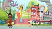 Die Giraffe beschwert sich &uuml;ber ein Graffito an ihrem Eingangstor.