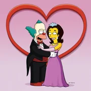 Die Krusty-Show bekommt einen furchtbar kitschigen und s&uuml;&szlig;lichen Co-Star: "Prinzessin Penelope", die schnulzige Lieder singt und auf einem Einhorn reitet. Die Hardcore-Fans Bart und Milhouse sind entsetzt &uuml;ber das neue Weichsp&uuml;l-Image der Sendung. Als Krusty (l.) Penelope (r.) vor laufender Kamera einen Heiratsantrag macht, planen sie, die Hochzeit der beiden zu ruinieren ...