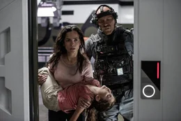 L-R: Frey (Alice Braga), Matilda (Emma Tremblay), Crowe (Josh Blacker)