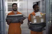 L-R: Jake Peralta (Andy Samberg), Caleb (Tim Meadows)