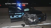 Sgt. DeBoer and Meredith&rsquo;s police vehicle after incident