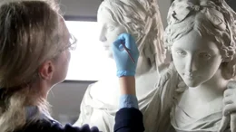 Restaurierung der Prinzessinnengruppe in den Staatlichen Museen zu Berlin.