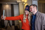 Felix Neureuther und Lindsey Vonn bei den Dreharbeiten zur Dokumentation "Olympia im Wandel?"