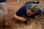 Ein Arch&auml;ologe arbeitet an einer Ausgrabung.