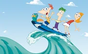 (l.-r.) Perry, Phineas, Ferb und Candace
