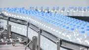Plastic bottles on conveyor belt