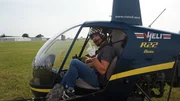 Co-pilot Gabriel Rieser on bord of the helicopter
