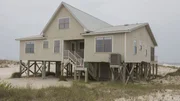 The exterior of the Fort Morgan House in Gulf Shores, Alabama, as seen on HGTV's Beach Hunters.