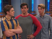 L-R: Jasper Dunlop (Sean Ryan Fox), Captain Man / Ray Manchester (Cooper Barnes), Henry Hart (Jace Norman)