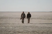 Levison and Kane walk across the Makgadikgadi Pans