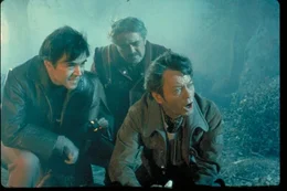 L-R: Chekov (Walter Koenig),Scotty (James Doohan), McCoy (DeForest Kelley)