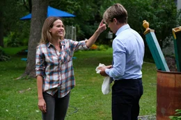 l-r: Kyra Tally (Jocelyn Hudon), Aiden Sawyer (Jake Manley)