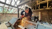 Ant Anstead welding the land rover at the famr