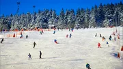 Wintersportler am Fichtelberg.