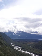 Drone shot of the creek going out into the Valdez Bay. Drone shot of the creek going out into the Valdez Bay.