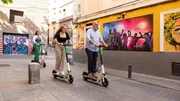 As seen on Discovery +, Jose Andres and his daughters Carlota (L) and In&eacute;s (C) ride a scooter at the Letras neighbourhood in Madrid.