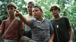 Die vier Freunde Gordie (Wil Wheaton, l.), Chris (River Phoenix, 2.v.l.), Teddy (Corey Feldman, r.) und Vern (Jerry O&acute;Connell, 3.v.l.) treffen sich, um gemeinsam nach der Leiche eines vermissten Jungen zu suchen. Doch ihr mehrt&auml;giger Ausflug durch die Landschaft Oregons h&auml;lt einige &Uuml;berraschungen f&uuml;r sie bereit.