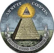 Die Pyramide und das allsehende Auge, Symbole der Freimaurer, finden sich auf der R&uuml;ckseite des Siegels der USA und der Dollarnote.