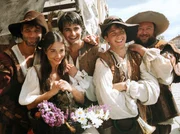 V.l.n.r.: Robert (Luk&aacute;s Vacul&iacute;k), Magareta (Michaela Kuklov&aacute;), Hannes (Miroslav Simunek), Nepo (Ivo Theimer), Walerius (Karel Liebl).