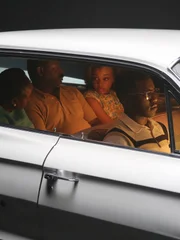 The Mosley family are stuck in the car.