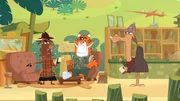 Sherlock Yack und Dromedar befragen abwechselnd den verletzten Tiger.