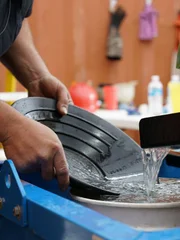 Jason Sanchez looking for gold.