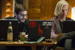 Daniel Berg (Daniel Br&uuml;hl, l.); Julian Assange (Benedict Cumberbatch, r.)