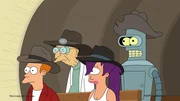 v.li.: Fry, Hubert J. Farnsworth, Turanga Leela, Bender