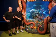 Wayde and Brett telling the Greensboro Science Center crew what it took to build this tank.