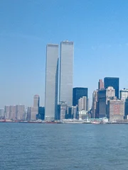 New York City, NY, USA, 1974. Skyline von der S&uuml;dspitze von New York City (Manhattan).