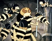 Die Wächter haben ihr den Weg verstellt, die Hornisse muß aufgeben. Die Wächter haben ihr den Weg verstellt, die Hornisse muß aufgeben.