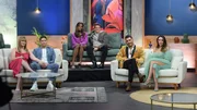 Juan Daza Londo&ntilde;o, Jessica Parsons, Mark Bessette, Aminata Diasonama Makiadi "Mina", Sarper G&uuml;ven, and Shekinah Garner sit and smile in the Tell All Studio