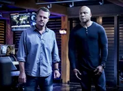 "Asesinos" -- Pictured: Chris O'Donnell (Special Agent G. Callen) and LL COOL J (Special Agent Sam Hanna). The NCIS team attempts to locate Mosley after she murders a cartel hitman and goes off the grid.