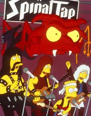 Die Rockgruppe 'Spinal Tap' gibt sich die Ehre, mit Bart Simpson (2.v.r.) auf der B&uuml;hne zu spielen._Titel: Die Simpsons