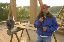 Regisseur Tom Shadyac mit Affe am Set.  +++ Die Verwendung des sendungsbezogenen Materials ist nur mit dem Hinweis und Verlinkung auf RTL+ gestattet. +++; Regisseur Tom Shadyac mit Affe am Set.  +++ Die Verwendung des sendungsbezogenen Materials ist nur mit dem Hinweis und Verlinkung auf RTL+ gestattet. +++