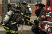 CHICAGO FIRE -- "Shoved In My Face" Episode 211 -- Pictured: (l-r) David Eigenberg as Christopher Herrmann, Taylor Kinney as Kelly Severide.