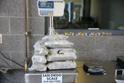 8.46 kilos of meth, found in a trafficker&rsquo;s car at the Mexican Border at San Isidro.