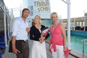Die Hochzeitsplaner mit dem neuen Crew-Mitglied Inka. (v.l.n.r.: Patrik Fichte, Eva-Maria Grein, Inka Bause)