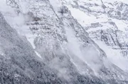 2WJRCHW Cliffs and slope of the Pineta valley in winter, very white after a snowfall (PN Ordesa y Monte Perdido, Huesca, Aragon, Spain, Pyrenees)
