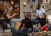 (v.l.n.r.) Gina Dabrowski (Annaleigh Ashford); Gideon (Darryl Stephens); Eli Russell (Terrence Terrell); Samantha (Briga Heelan)